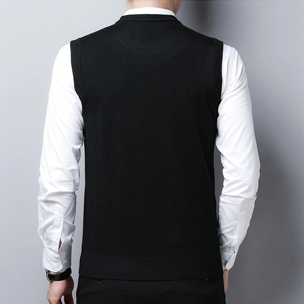 

Male Pullover Top Fashion Holiday O Neck Sleeveless Solid Color Spring Stylish Sweater Tank Top Vest Winter Women