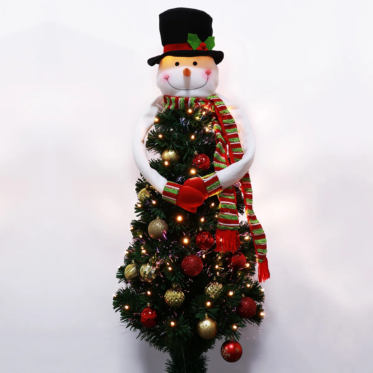 

Festive Christmas Tree Topper Snowman Hugger 1pc Non-woven Xmas Decoration Holiday Ornament Winter Home Accessory Seasonal Decor