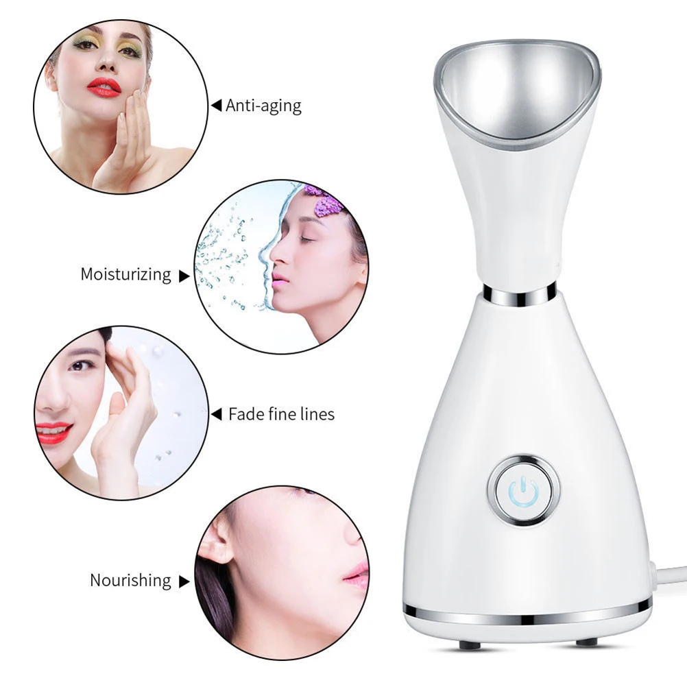 Nano Steaming Face Instrument White Household Beauty Device for Deep Cleansing Blackhead Removal and Pore Hydration with Us Plug