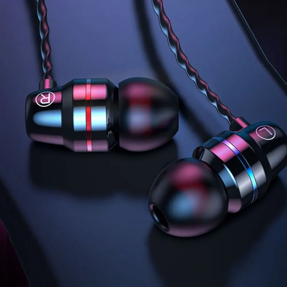 Portable 3.5mm In-ear Headphones Stereo in Ear Wired Headset Noise Canceling High Definition Earbuds