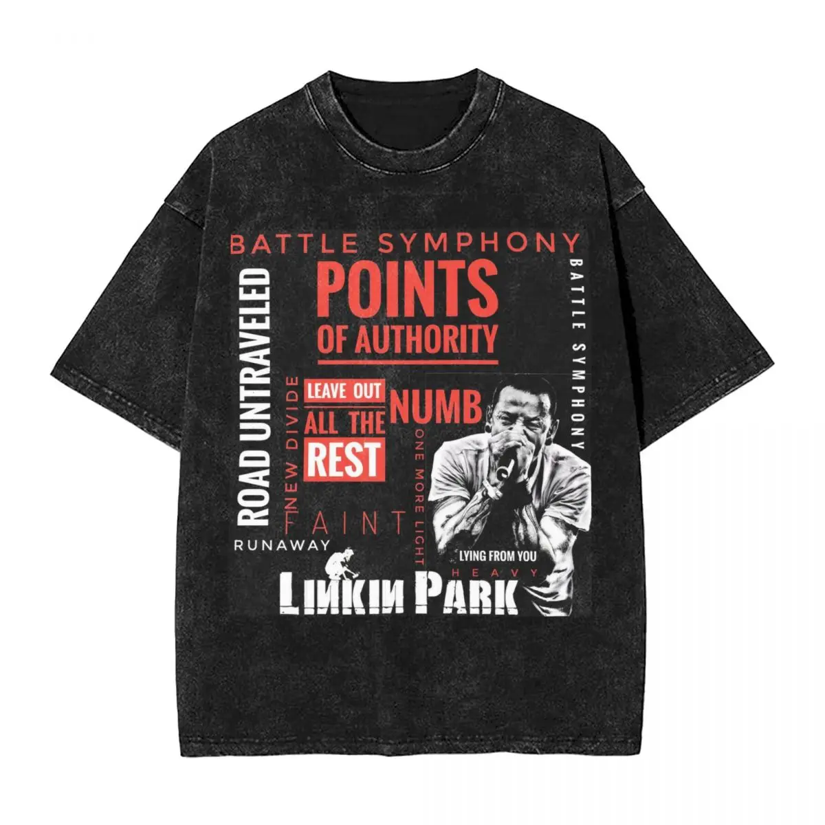 Linkinparks Rock Music T Shirt Hip Hop Washed 100% Cotton Street T-Shirts Vintage Men Women Tops Streetwear Summer Tops Tees