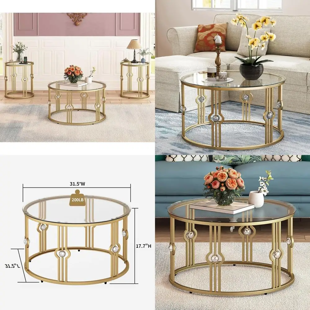 

Elegant Tempered Glass Coffee Table for Living Spaces and Office Use