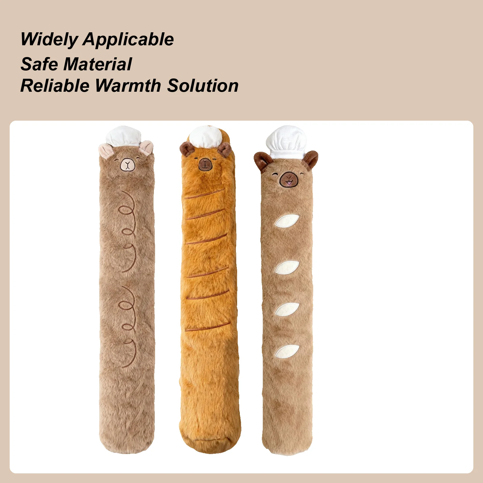 

29.9-inch Long Hot Water Bottle 3000ml Winter Capybara Design Pack Hot Water Pouch With Plush Cover For Bed Hand Foot Warm