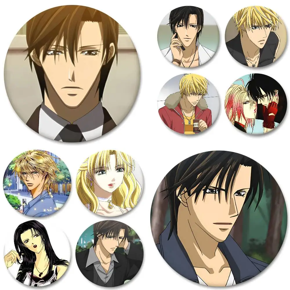 1pc Anime Skip Beat Cartoon Style Badge Brooches On Backpack Decoration Round Enamel Pins For Accessorys