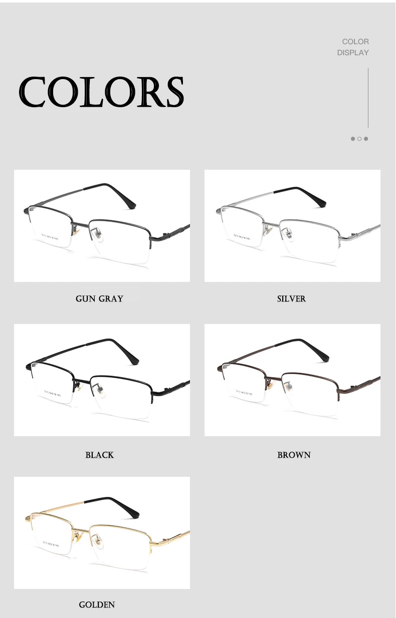 2022 neue Männer Halb Randlose Frame Brille Optische Brillen Hohe Qualität Halb Rand Mann Brillen mit Rezept Männlichen Specs – Detail 6