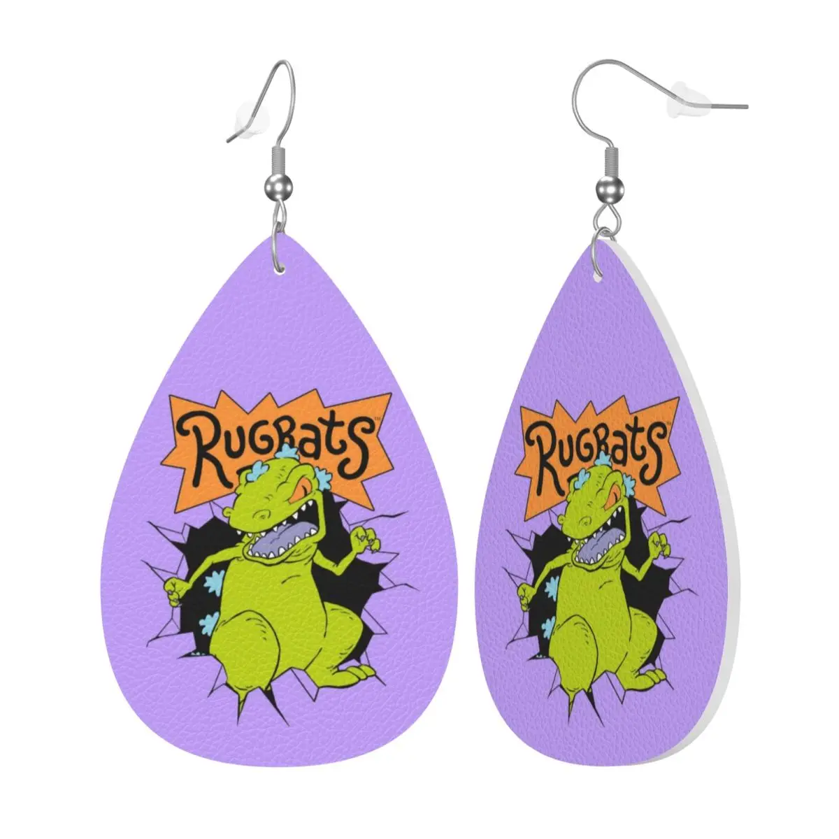 Custom R-Rugrats Go Wild Dangle Drop Earrings Leather Earrings for Women Fashion For Party