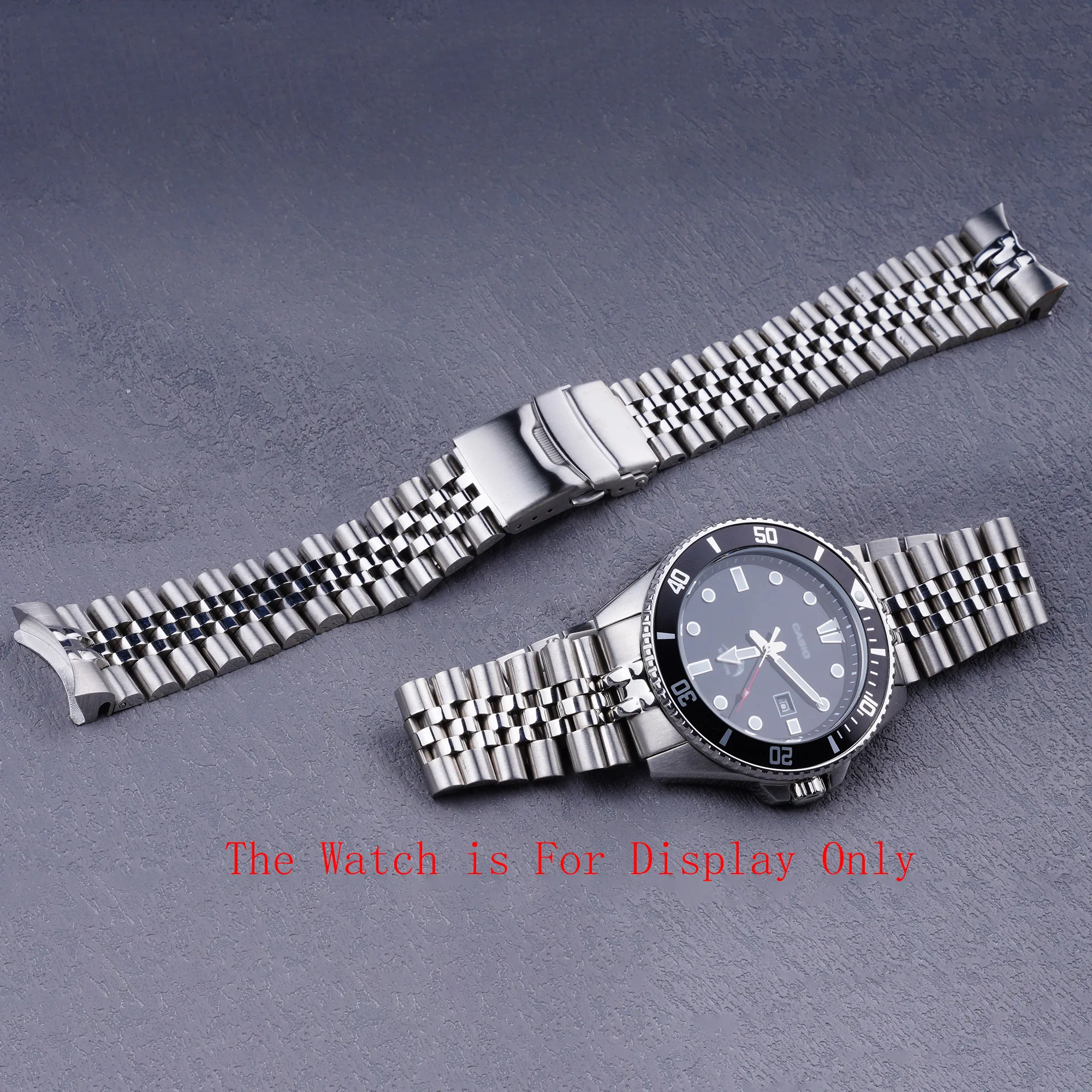 

New 316L Stainless Steel Silver Jubilee 22mm Watch Band Strap Bracelets Solid Curved End For MDV-106 MDV-106B