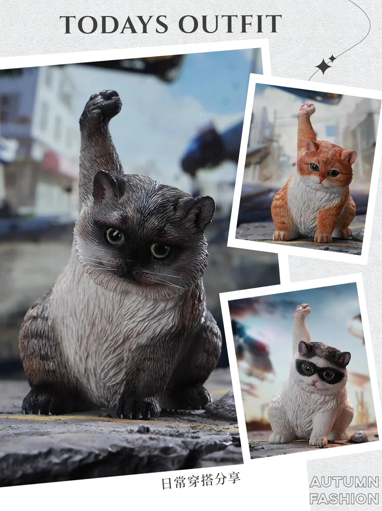 

In Stock JXK286 Super Cat 1/6 Scale Simulated Superhero-style Landing Cat Model Desktop Figurine Fit 12''Action Figure For Fans