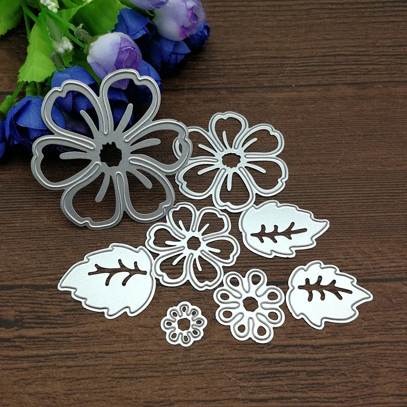 8pc blume frühling blatt METALL SCHNEIDEN STIRBT Schablone Scrapbooking Fotoalbum Karte Papier Präge Handwerk DIY