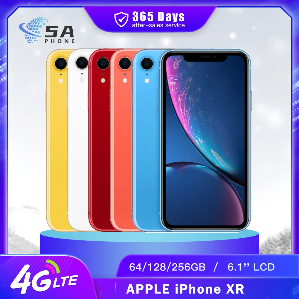 Original Unlocked Apple iPhone XR 4G Mobile 3GB RAM 64GB/128GB/256GB ROM 12MP+7MP 6.1