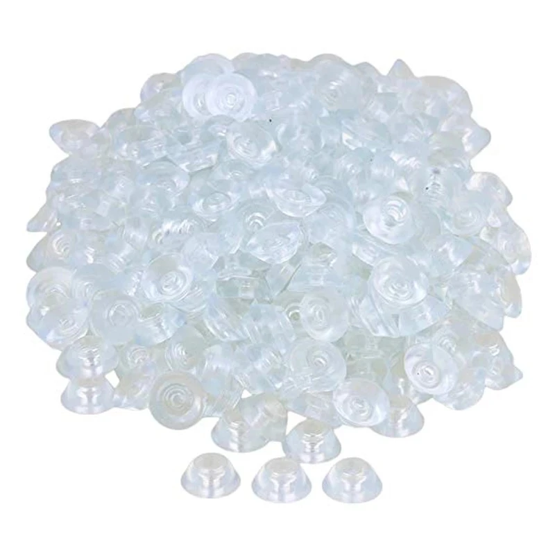 400PCS Silicone Round 15x6x8mm Door Stopper Bumpers Self-adhesive Wall Protectors Furniture Feet Pads