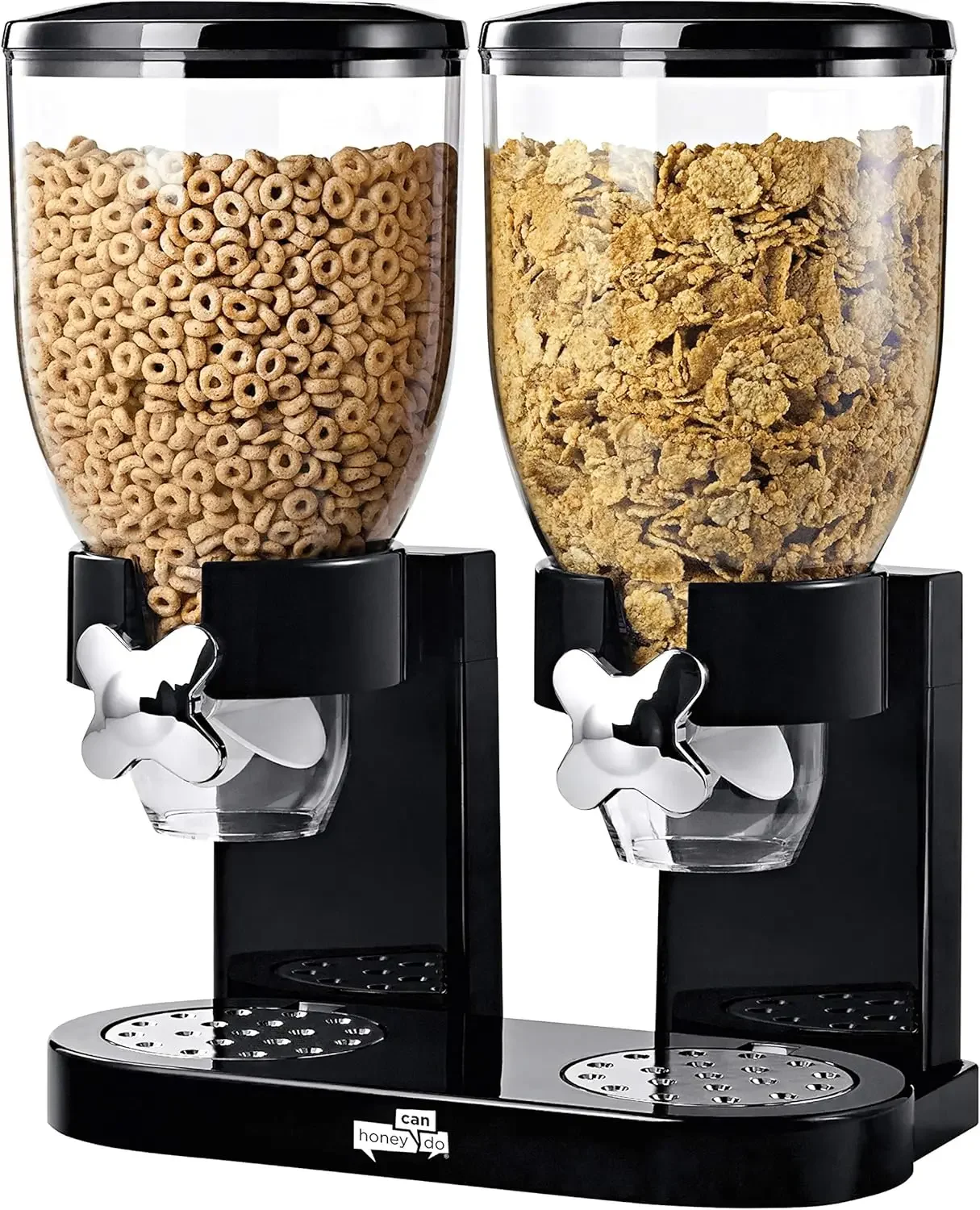 New 2-Barrel Large Capacity Food Storage Container - Airtight Dispenser Jar for Oatmeal, Nuts, Candy, and Cereal