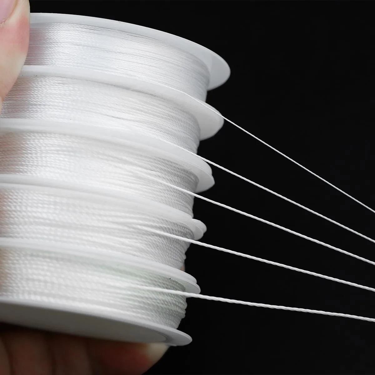 0.2-1.0mm White Non-Stretch Beading Cord, DIY Thread