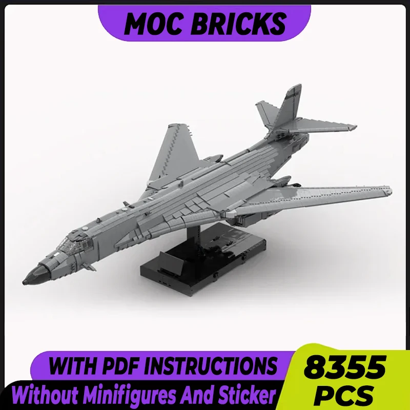 

Military Aircraft Model Moc Building Bricks Rockwell B-1 Lancer Technology Modular Blocks Gifts Christmas Toys DIY Sets Assembly