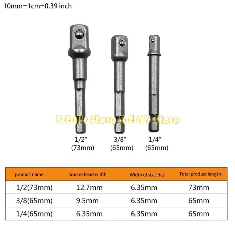 Y1AD Socket Adapter Set Impact Driver Socket Adapter with Convertible for Head Not Easy Slipping Design Greater Bearing Capac