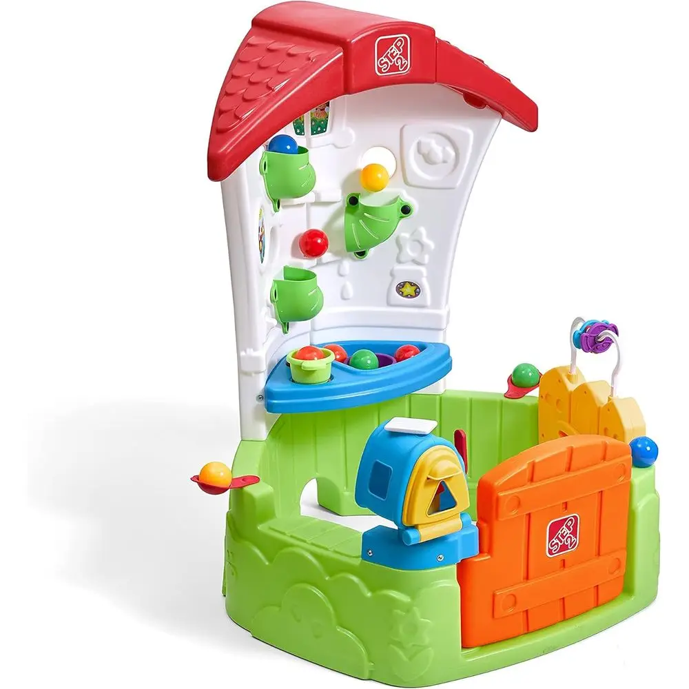 

Step2 Toddler House, Kids Playhouse, Indoor/Outdoor Playset, Play Gym with Kitchenette, Includes 15 Piece Toy Accories, Made o D