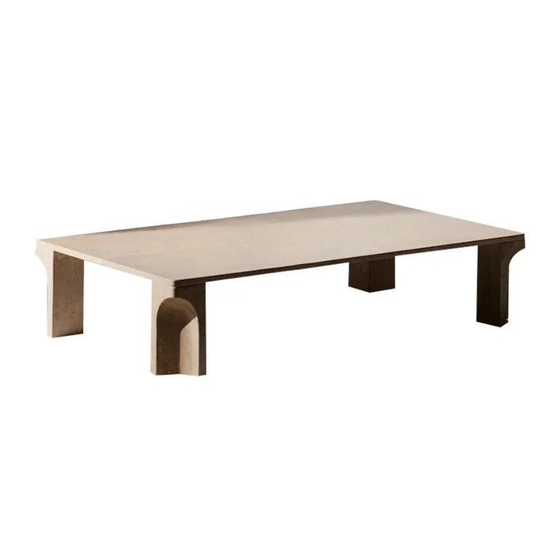 

Wabi-sabi designer travertine, coffee table, household light luxury creative minimalist coffee table