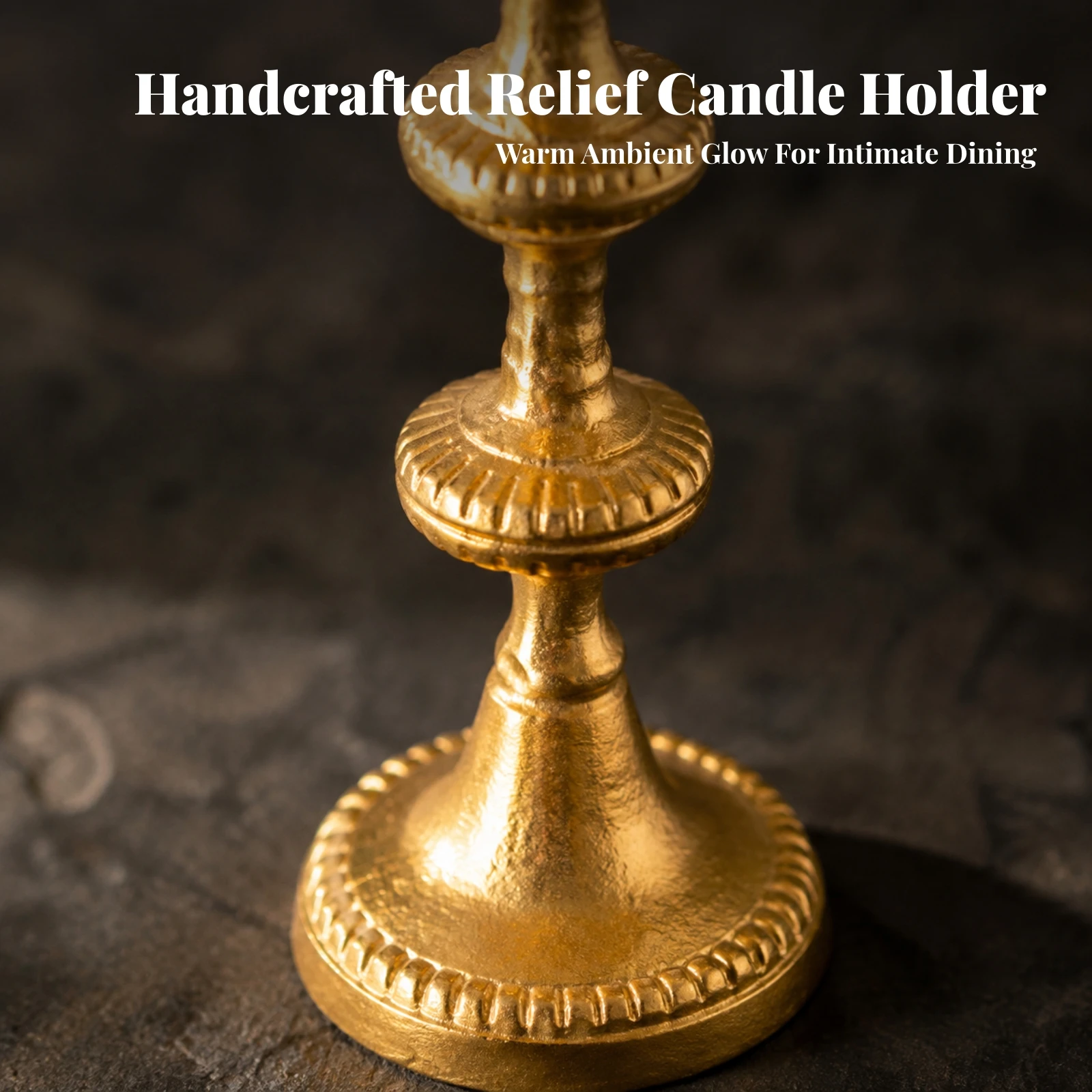 Candle Holder with Stepped Stem Aluminum Candle Holder with Weighted Base Tabletop Candlestick Decorative Candles Space-Saving