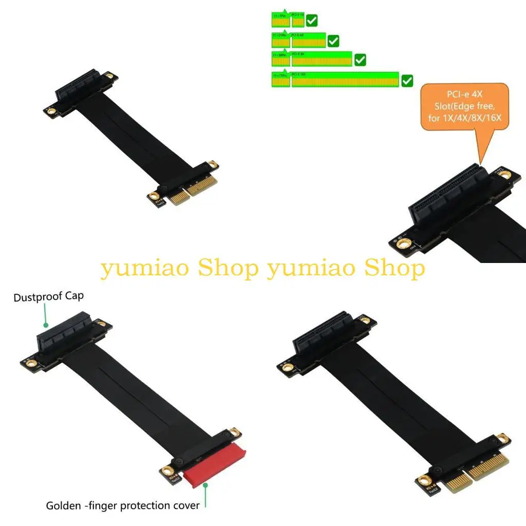 

587B PCI Express PCIe Extender Adapter Cord Riser Connector Cable 270 Degree Adapter