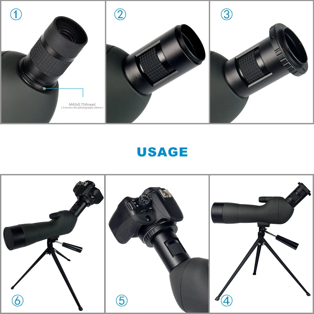 Spotting Scope Adapter for Camera Connect to Spotting Scope Fits SV28 SV14 SV13 SV46 SV406 SV411