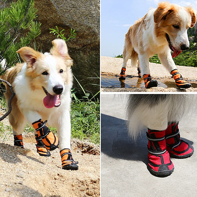 Dog Shoes, Four Seasons Pet Rain Boots, Dog Boots, Teddy Medium and Large Dog Anti-slip Soft Soles, Anti-drop Waterproof Shoes