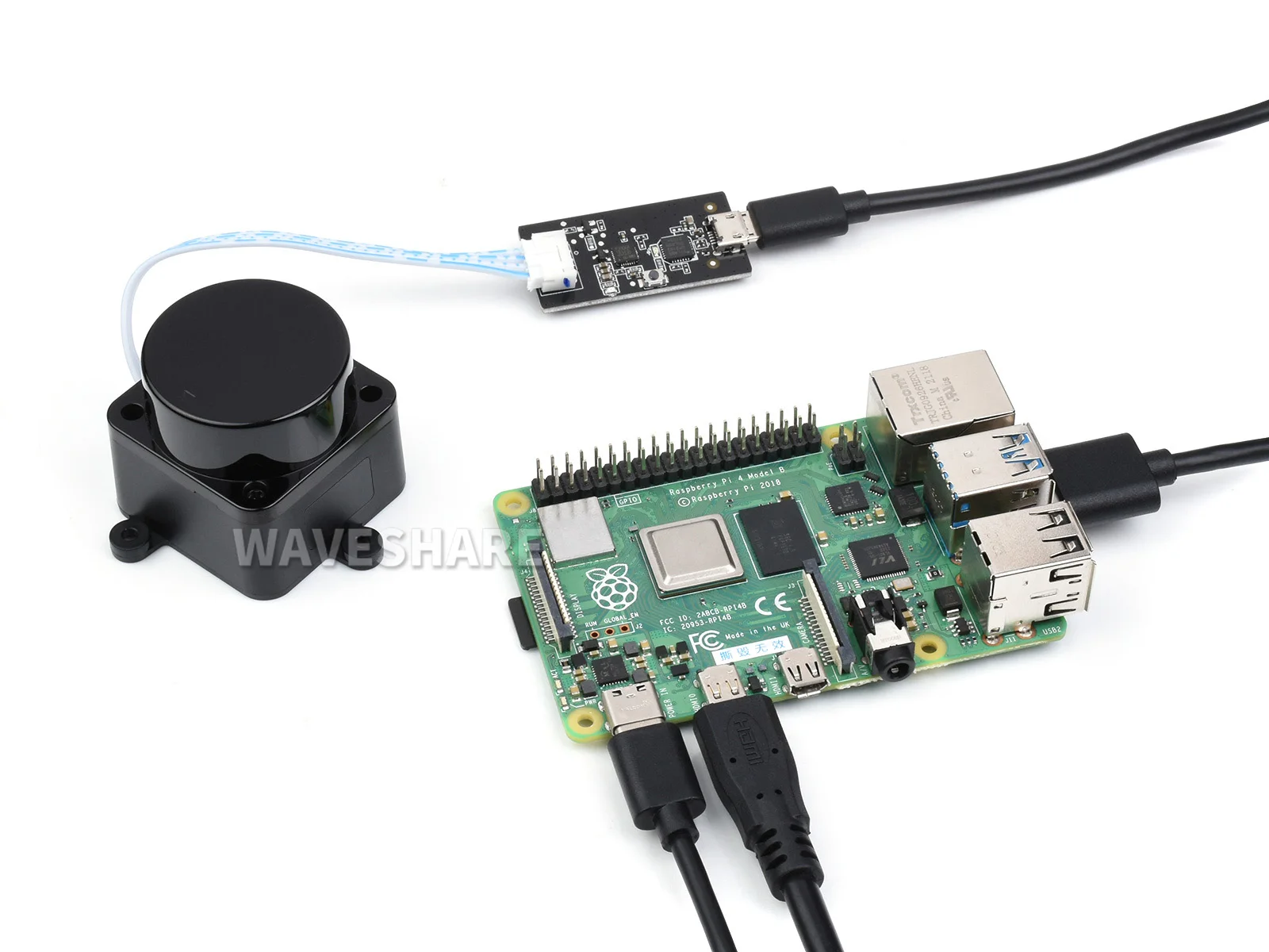 D500 LiDAR Kit, D500 Developer Kit, DTOF laserbereiksensor, 360 °   Omnidirectionele Lidar, variërende afstand 12 m, levenslang 10000 uur