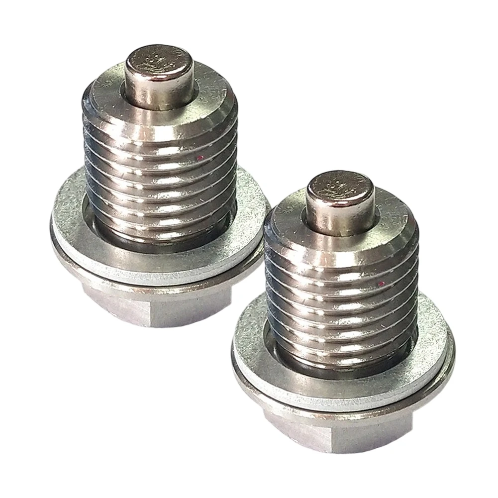 Magnetic Oil Drain Pair for M12x1 5 Thread with Gasket Promotes Cleaner Oil Circulation and Reduces Engine Wear