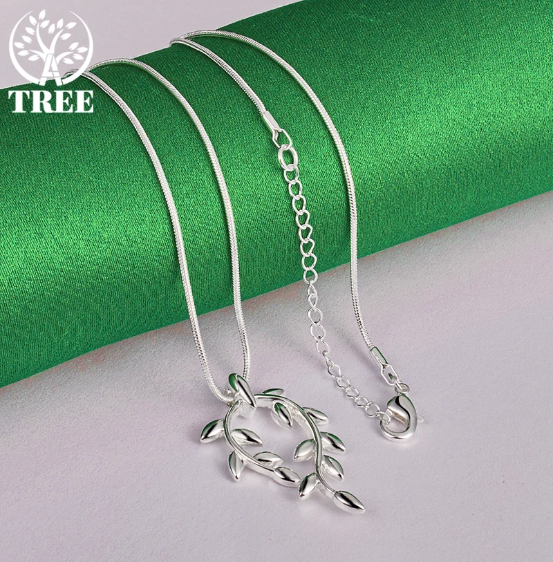 ALITREE 925 Sterling Silver Branch Pendant Necklace For Women necklaces Fashion Party Birthday Wedding Charm Jewelry Choker Gift