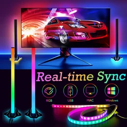 LED Real-Time Sync Gaming Lights,Computer Display Rhythm Ambient Pickup Light,PC Game Room Decor Lights,Mood Lighting Backlight