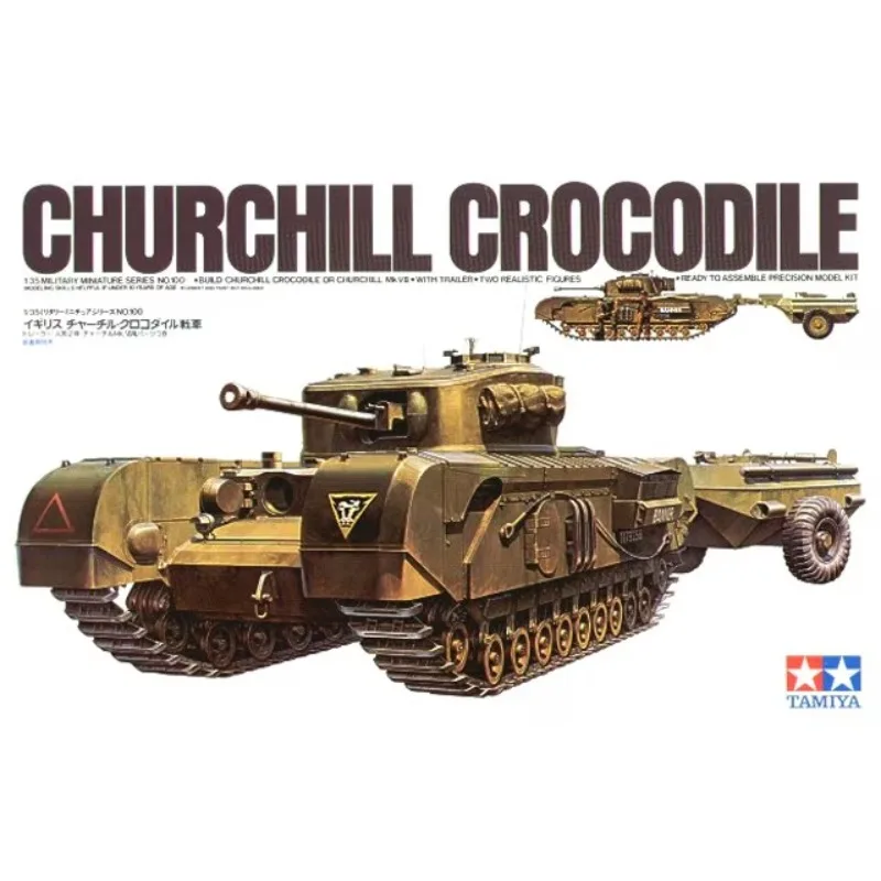 

TAMIYA 35100 1/35 Churchill Crocodile Build for Churchill Crocodile or Churchill Mk VII Military Assembled Scale Model Kit Toy