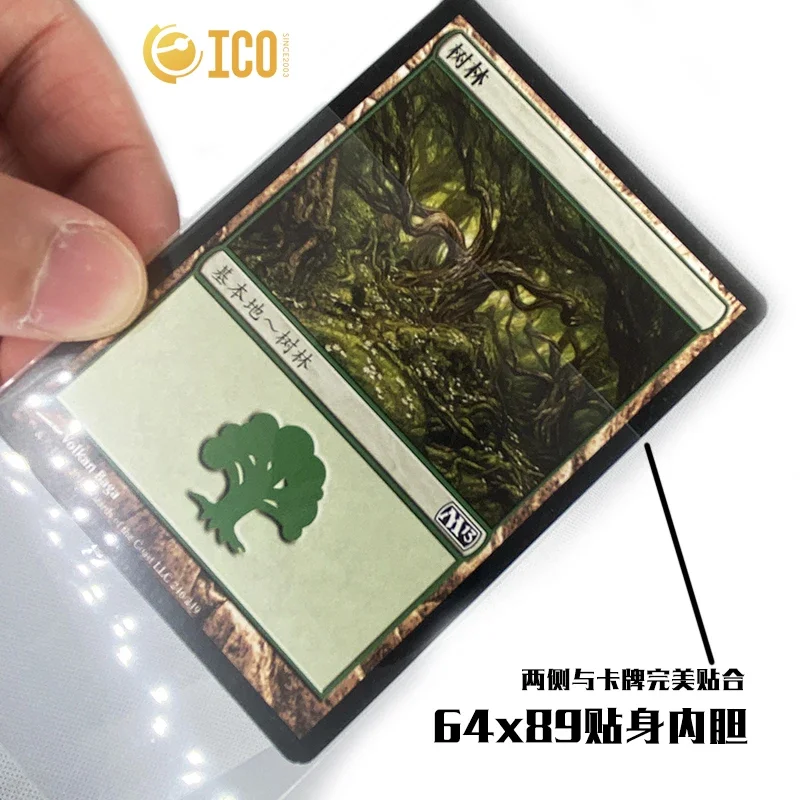 Fundas transparentes para cartas de póker, Protector de cartas de póker de tres reinos, película interior, 200-1000 piezas, 64x89mm