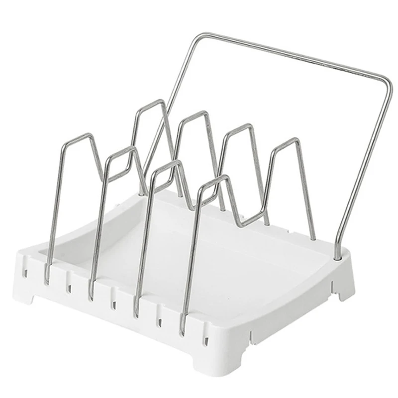Kitchen Cabinet Organizers for Pots and Pans Expandable Stainless Steel Storage Rack Cutting Board Drying Cookware Shelf Retail