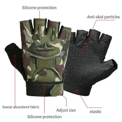 1 Pair Semi-Tactical Finger Gloves For Men Suitable for Fitness Outdoor Sports Cycling Anti-slip and Wear-Resistant