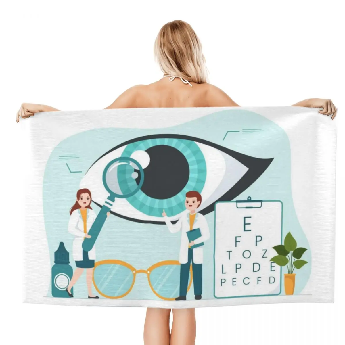 Eye Exam Super Soft Microfiber Beach Bath Towel Quick Drying Optometrista Bathroom Pool Towels