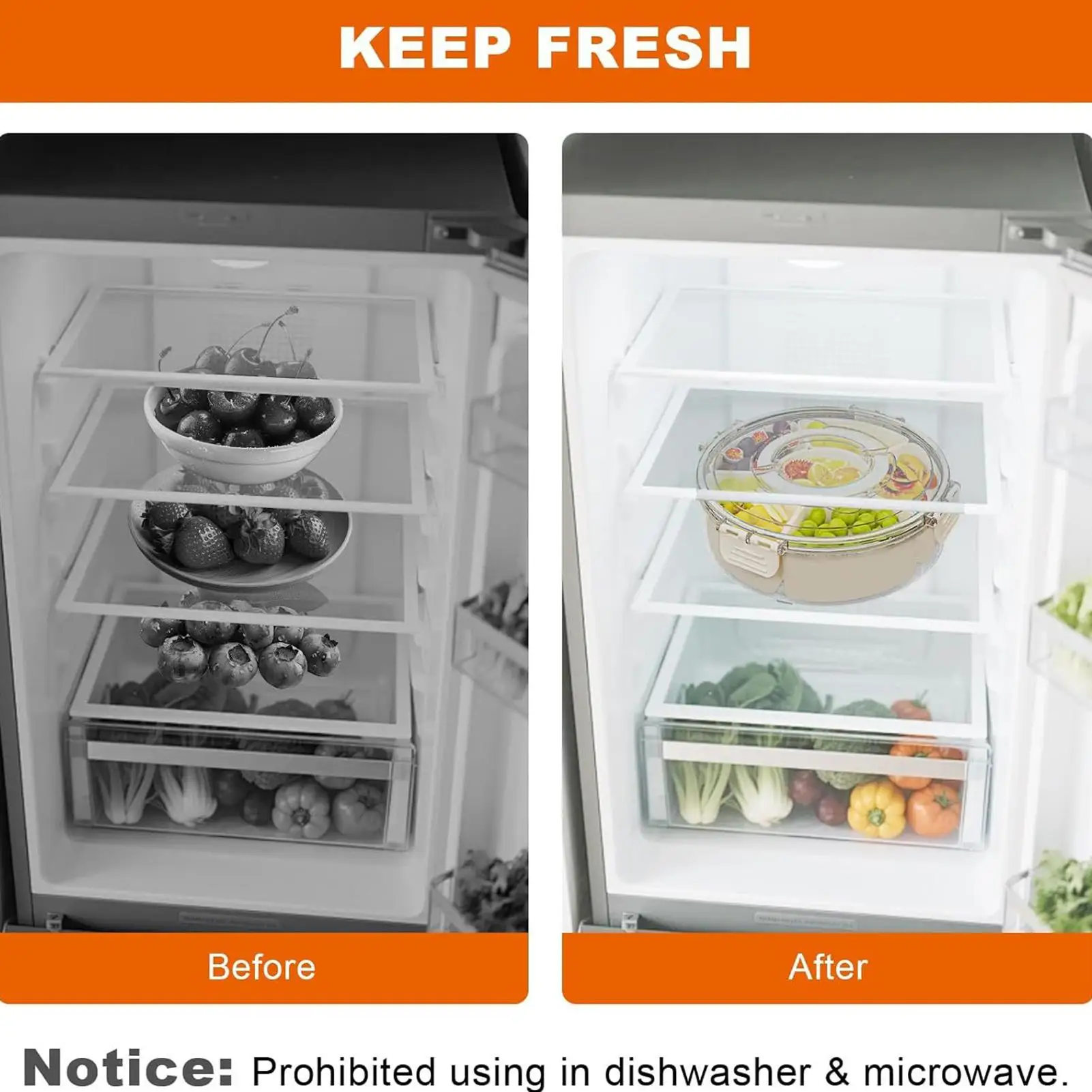 

Snack Containers 6-Dividers Meal Prep Box With Lid & Handle Reusable Airtight Meal Prep Tray For Candy Veggie Charcuterie