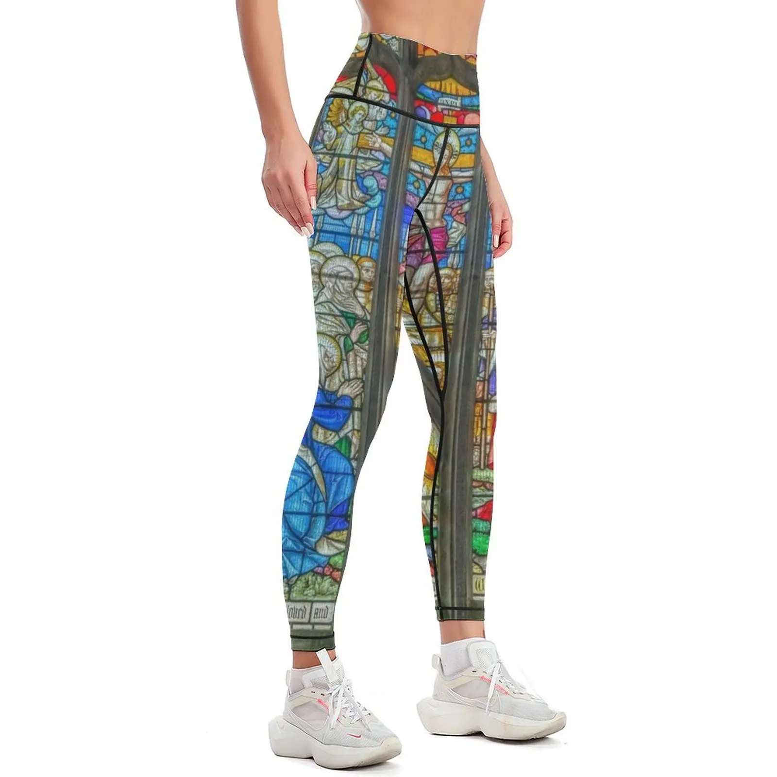 Leggings con vidrieras para mujer, ropa deportiva para gimnasio, 2024