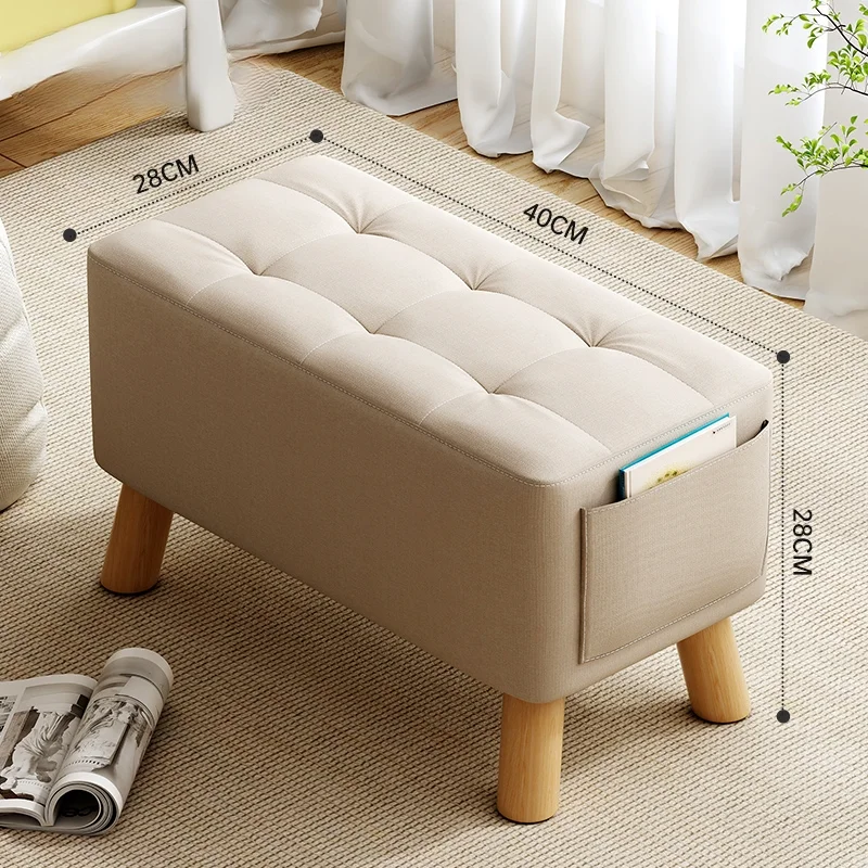 مقعد صغير للاستخدام المنزلي، مقعد أريكة بسيط لغرفة المعيشة، مقعد طاولة القهوة، مسند قدم جلدي مبتكر، مقعد مربع، صغير #5