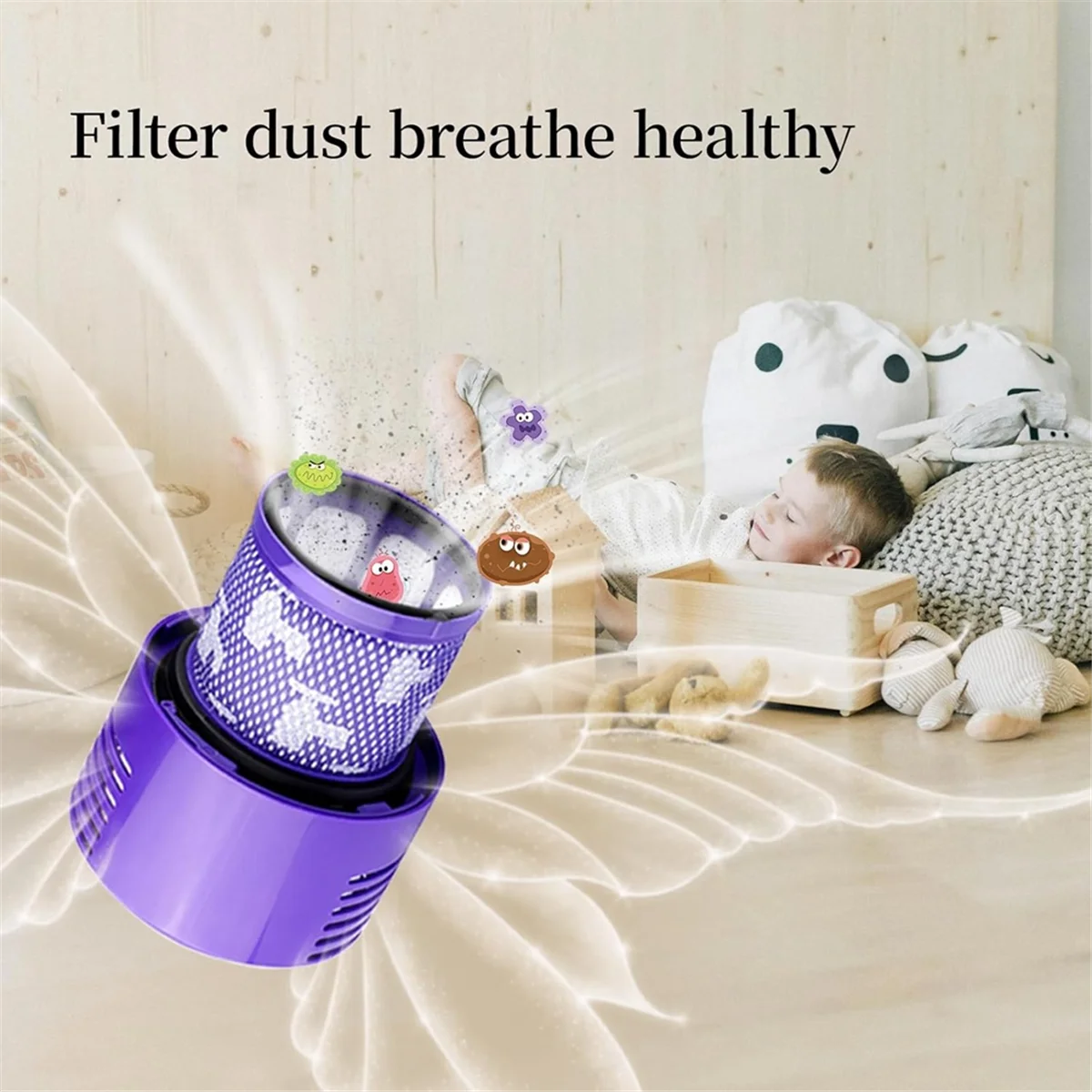 AT17 Vacuum Filters Replacement for Dyson V10 SV12 Crodless Vacuum Cleaners Hepa Filters, Replace Part 969082-01