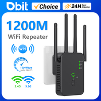 DBIT WiFi Repeater 1200Mbps Dual Band 2.4G&5GHz WiFi Extender Long Range Wireless WIFI Booster AC1200 Adapter Signal Amplifier