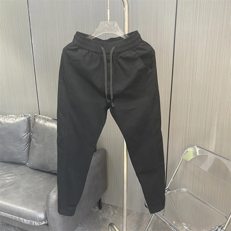 

Autumn New Sle Men's Slim Fit Casual Harlan Pants Pure Color Versatile Trendy Haome Nine Point Cuffed White Leisure Trou...