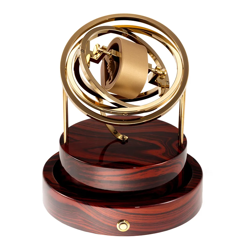 High End Automatic Luxury Watch Winder Box with Leather & Wood Construction Water Resistant & Dustproof for Display