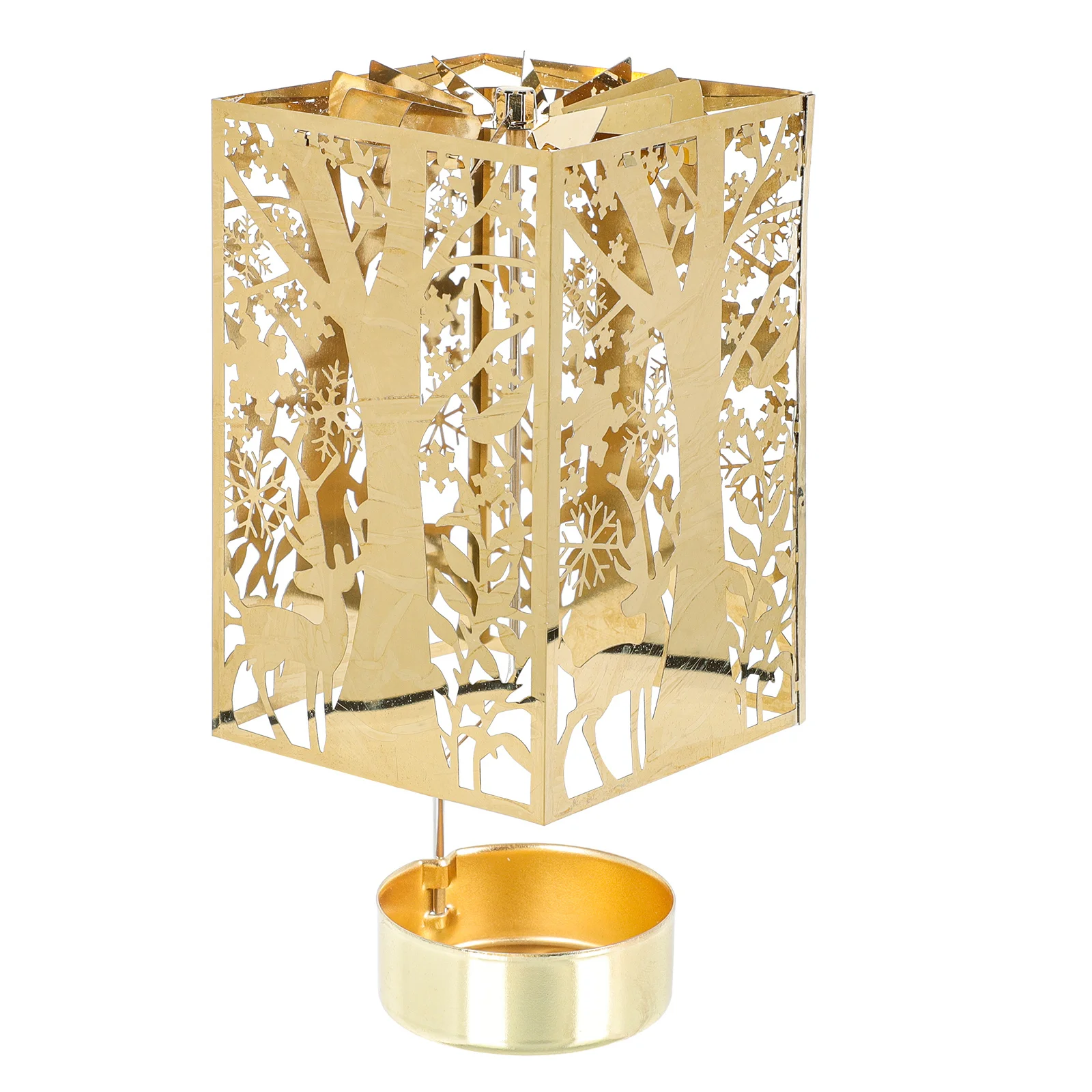 

1Pcs Aromatherapy Tray Square Creative Stylish Rotating Metal Candleholder for Dining Room Romantic Atmosphere