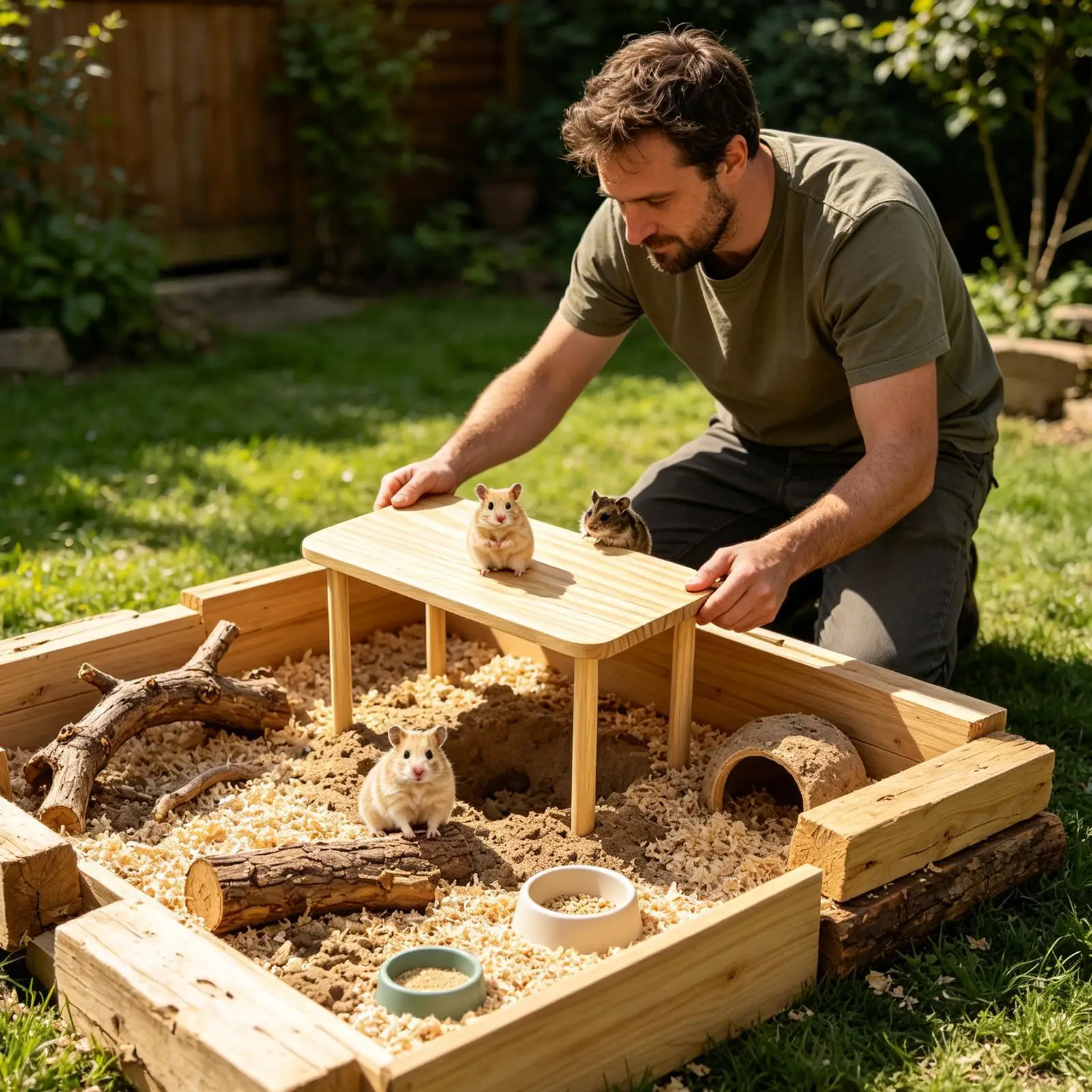 Hamster Table For Cage Wooden Climbing Playground Enrichment Habitat Hamster Cage Accessories For Dwarf Gerbils Mice Squirrel