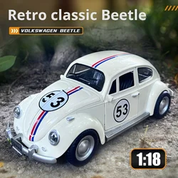 1:18 Scale Simulation Volkswagen Beetle 1955 Vintage Alloy Car Model Sound Light Vehicles Boy Toy Birthday Children Gifts