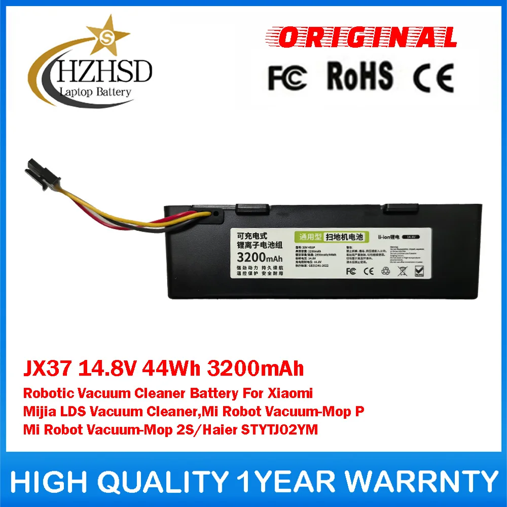 JX37 14.8V 44Wh 3200mAh Robotic Vacuum Cleaner Battery For Xiaomi Mijia LDS Vacuum Cleaner Mi Robot Vacuum-Mop Robot Vacuum-Mop