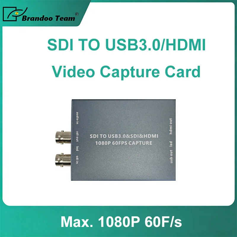 SDI to USB 3.0 Video Capture Card 1080P 60FPS Video Adapter with HDMI and SDI Loop Out Video Converter