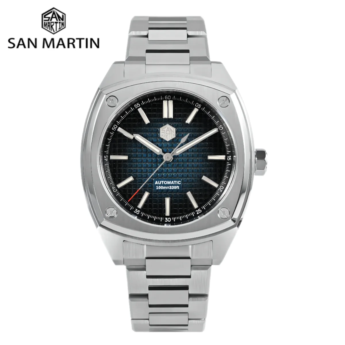 San Martin 39.5mm Automatic Watch Men Mechanical Wristwatch Sports Montre Homme Luxury Vintage 10Bar Luminous Sapphire SN0026B-1