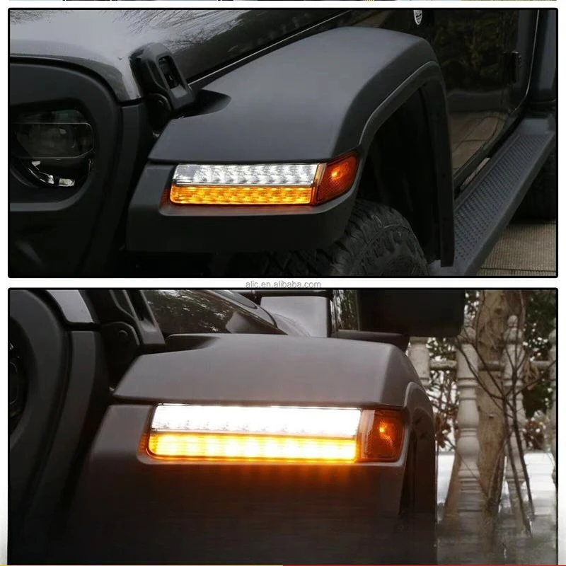 LED-Flow-Signalleuchte, alt und neu, Radlauf mit Verkleidung