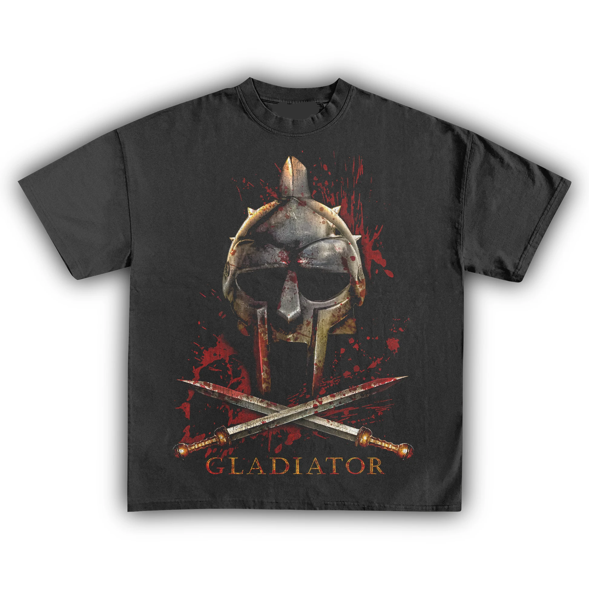 Gladiator Maximus Roman Warrior Retro T Shirt for Men Women Vintage Epic Movie Helmet Sword Graphic Tee Streetwear
