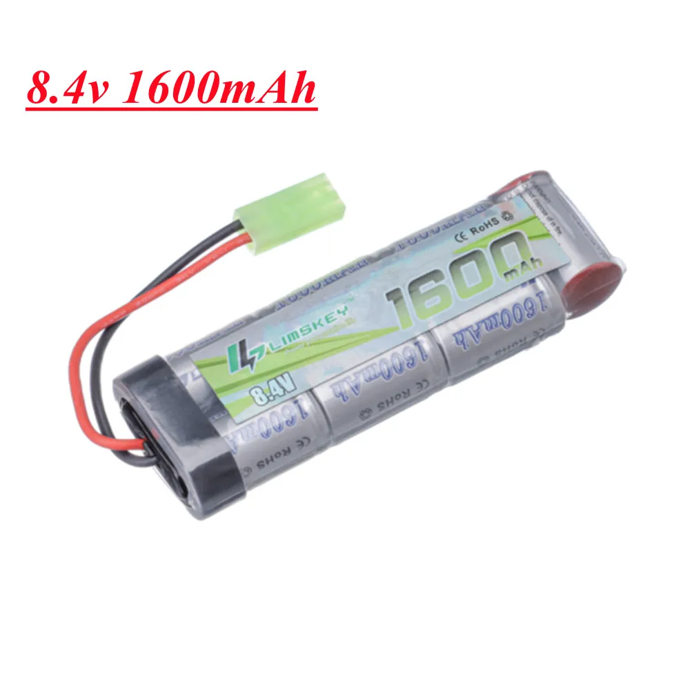 

7S 2/3A 8,4 V 1600mAh NiMH плоский аккумулятор с разъемом Mini Tamiya для страйкбольных пистолетов MP5, Scar, M249, M240B, M60